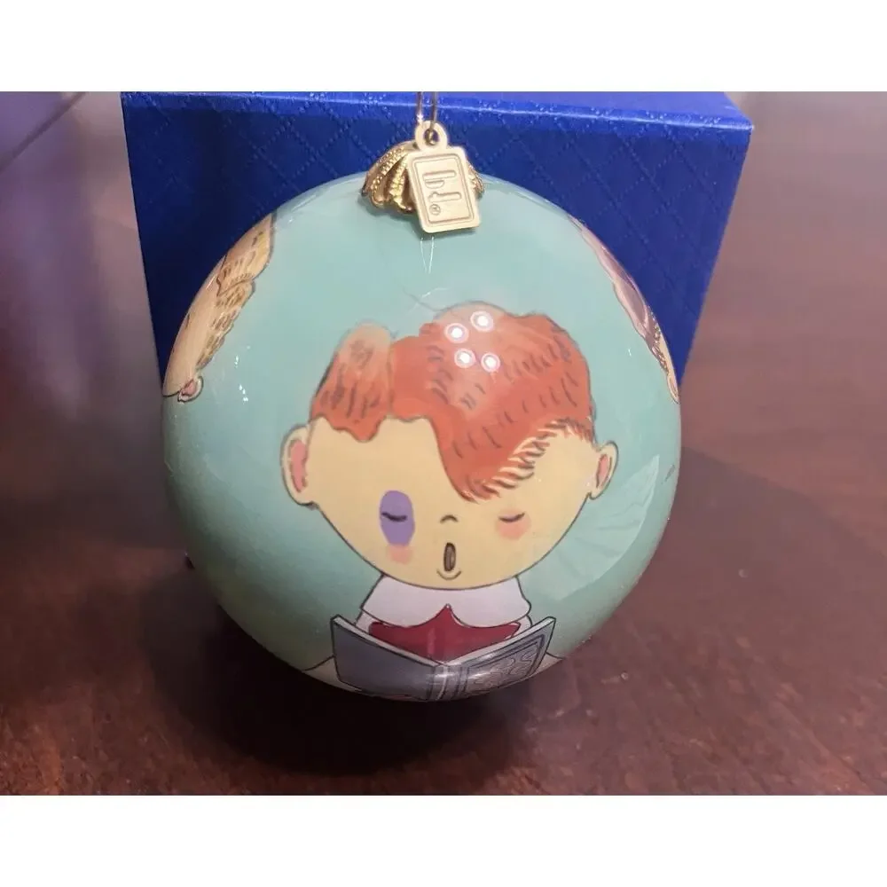 Pier 1 Li Bien 2018 Choir boyGlass Christmas Ornament Hand Painted Reverse Paint